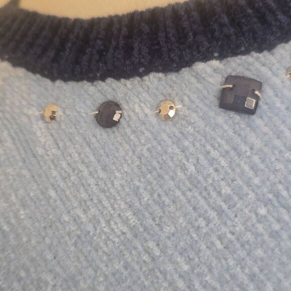 Alfred Dunner Womens Petite Chenille Blue Colorblock Sweater, NWT, PS - Picture 6 of 11